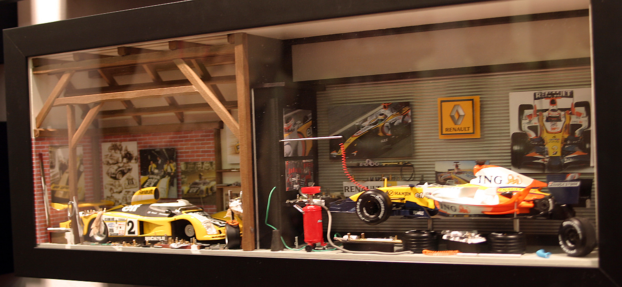 ミニカー/完成品 Tarmac x イクソ 1/64 ピットガレージ ジオラマ